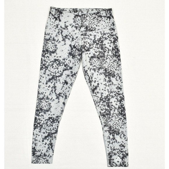 Adidas Women Skinny Legging Polka Dot Polyester Gray Size M Climalite Techfit - Picture 1 of 8